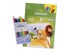 CANSON KIDS BLOK + SET 12 OLOVAKA U BOJI