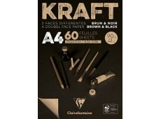 CLAIREFONTAINE KRAFT BLOK SMEĐI I CRNI PAPIR